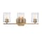 Designers Fountain Haven 24 in. 3-Light Old Satin Brass Vanity Light with Clear Rippled Glass Shades for Bathrooms D309M-3B-OSB - alternate 1